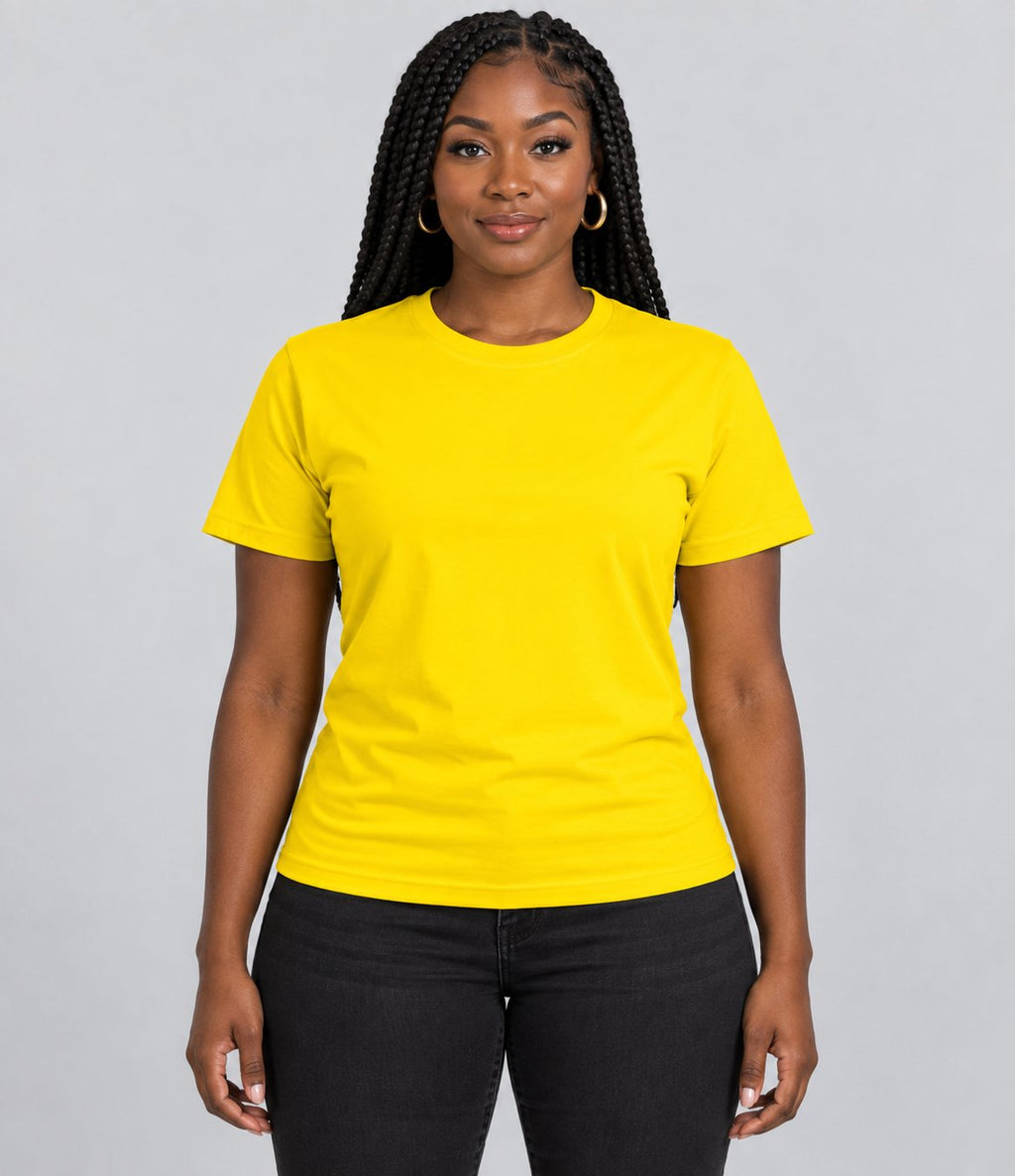 Camisa Acorda Brasil Amarela — mulher, frente