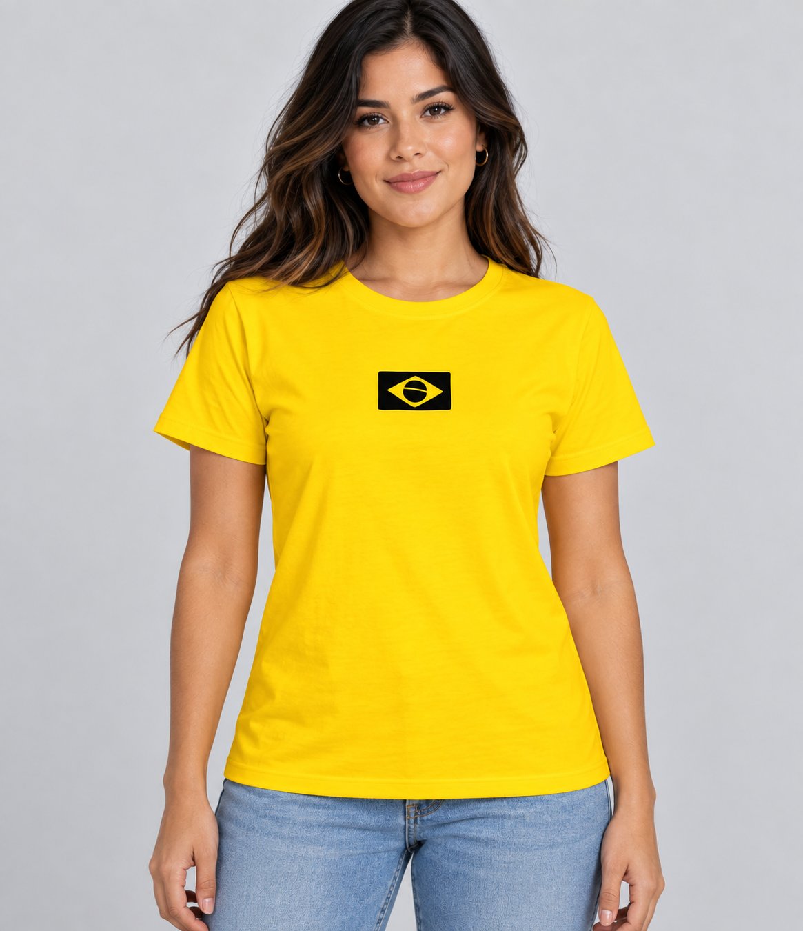 Camisa Entre outras mil és tu Brasil — mulher, frente