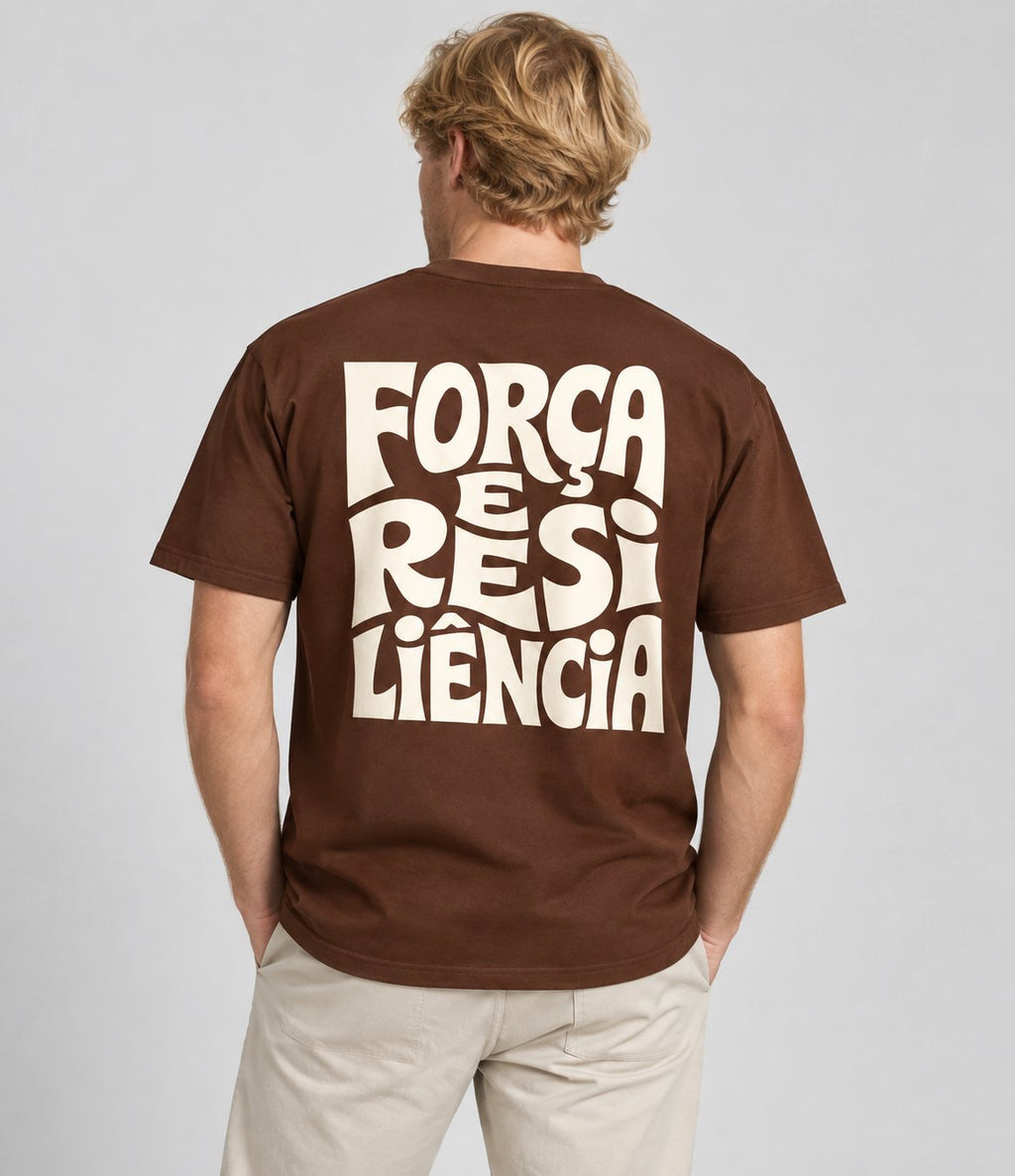 Camisa Força e Resiliência — homem, costas