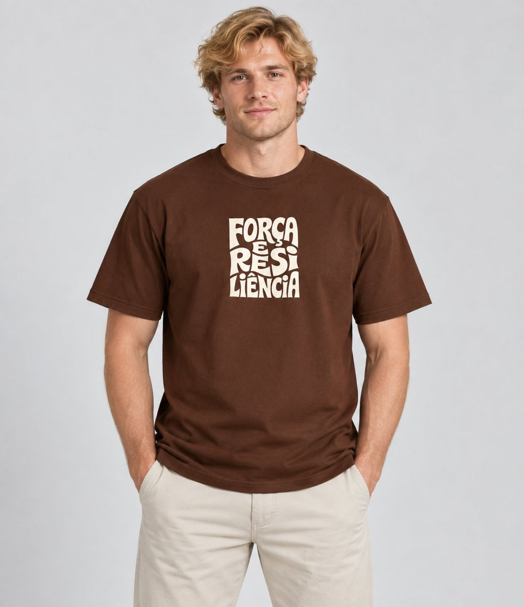 Camisa Força e Resiliência — homem, frente