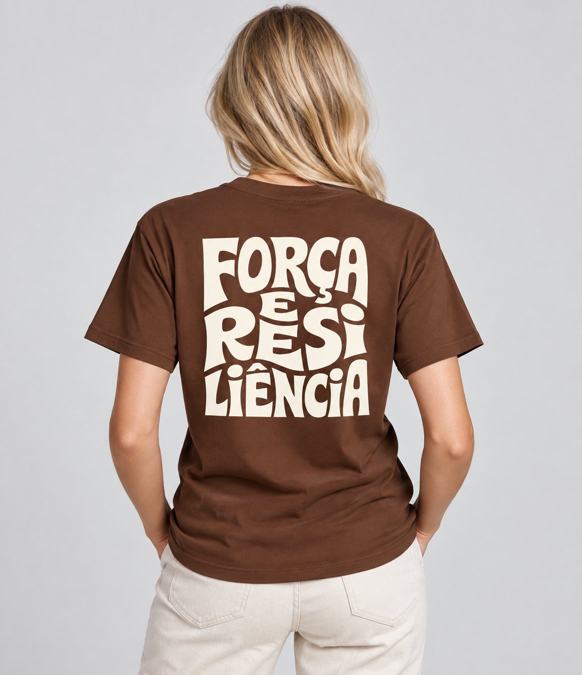 Camisa Força e Resiliência — mulher, costas