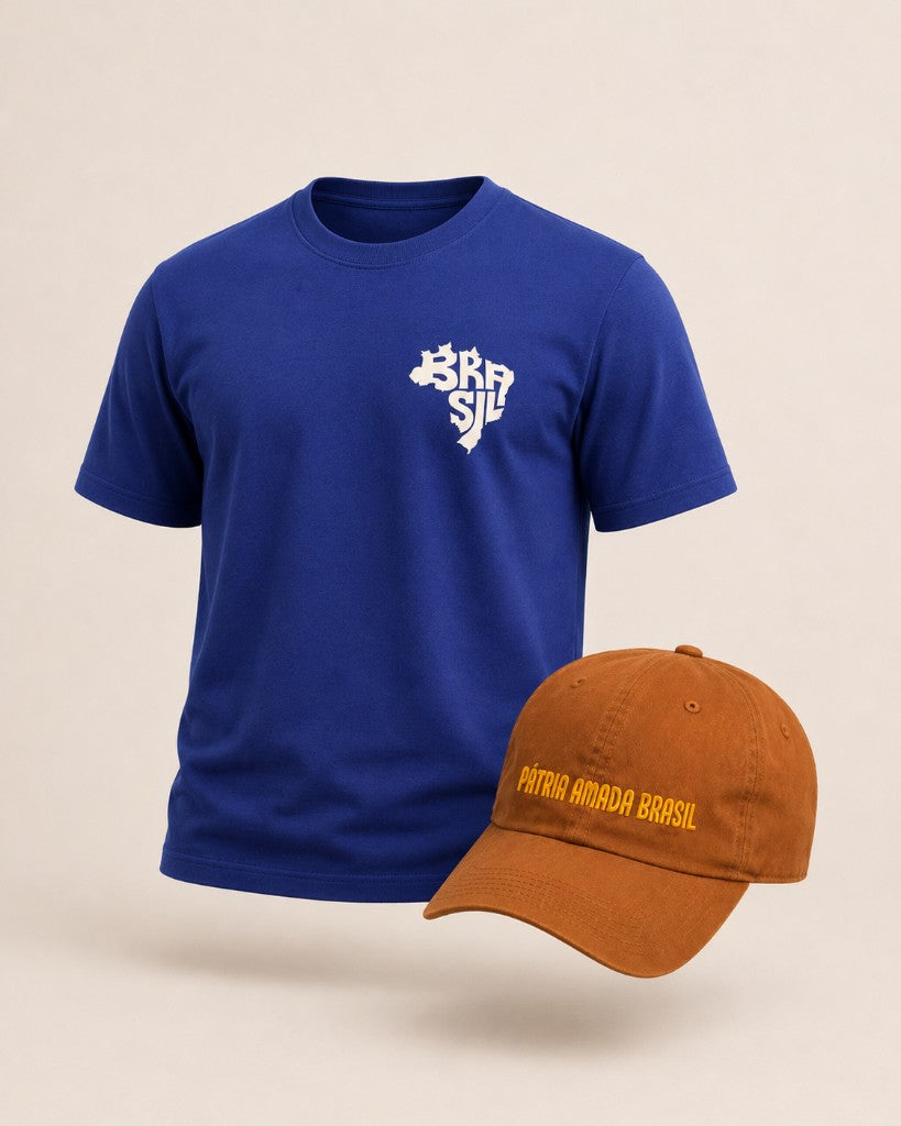 Kit azul e marrom